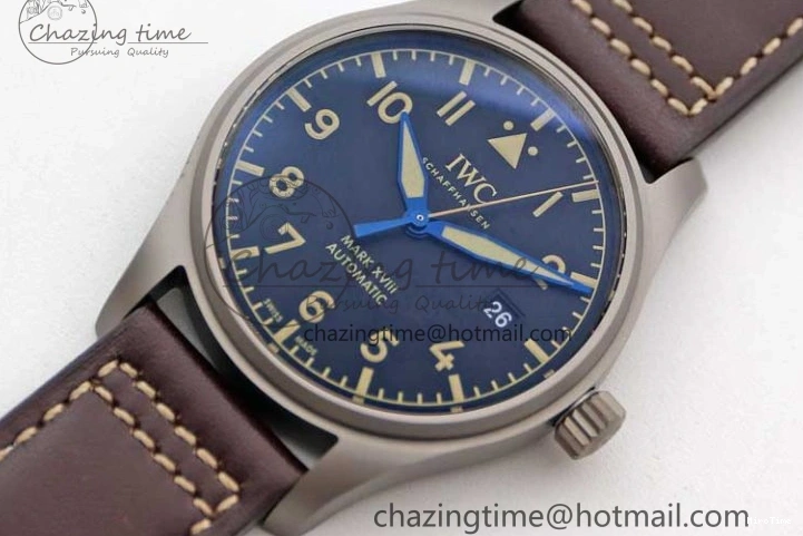 MIROTIME 0315 Mark XVIII IW327006 Titanium M+F 1:1 Best Edition Black Dial on Brown Leather Strap A Efficient 7052